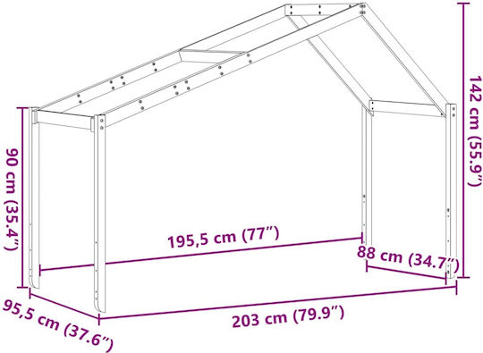 Bed Accessories White 203x95.5x142cm