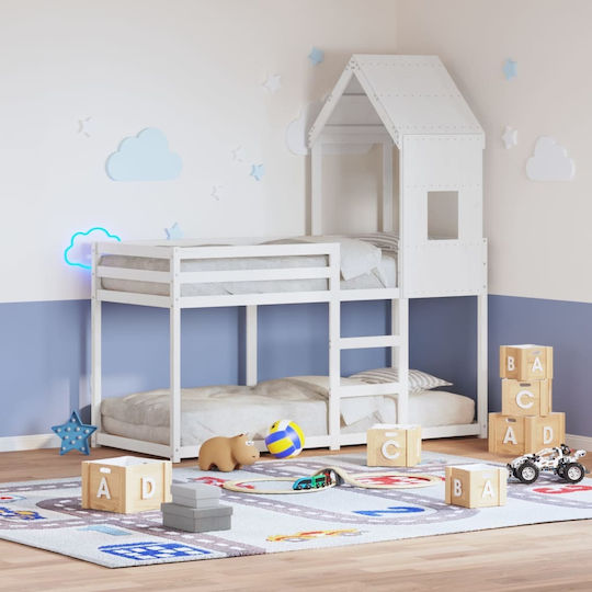 Bettgestell Bett Weiß 99x60x139.5cm