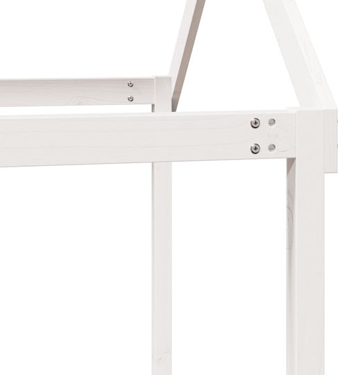 Bettgestell Bett Weiß 217x85.5x154cm
