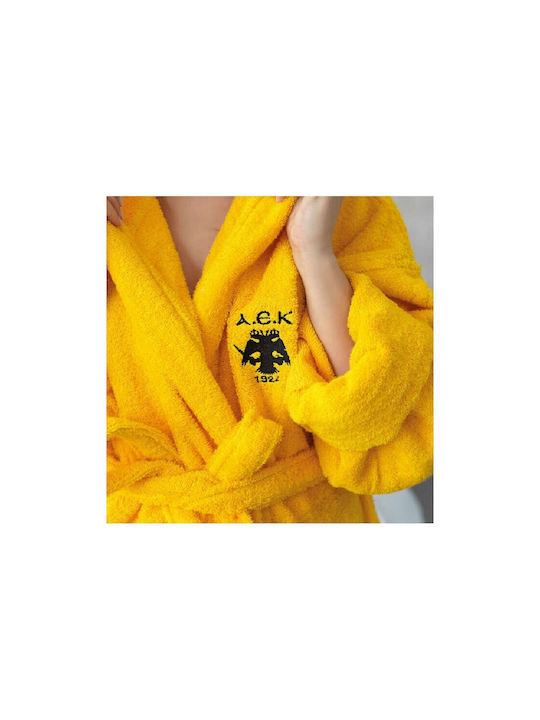 Palamaiki AEK Bathrobe with Hood Yellow 420gr/m²