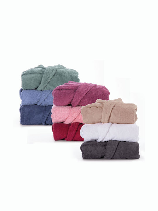 Nef-Nef Homeware Status Bathrobe with Collar Bordeaux 450gr/m² 010676