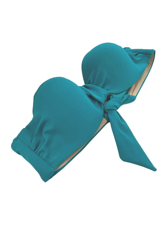 Strapless Bikini Top Πετρόλ