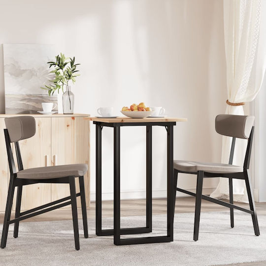 Esszimmer- und Küchentisch aus Massivholz und Metall Braune 50x50x75cm