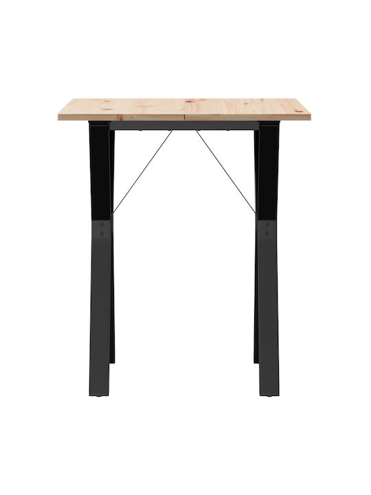 Square Table Dining Room from Solid Wood & Metal Coffee 60x60x75cm