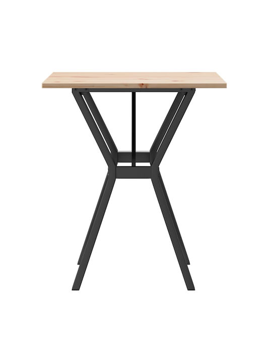 Square Table Dining Room from Solid Wood & Metal Coffee 60x60x75cm
