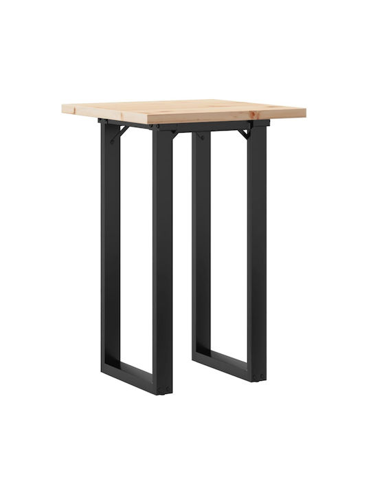 Masă Sala de mese din Lemn Masiv & Metal Maro 50x50x75.5buc