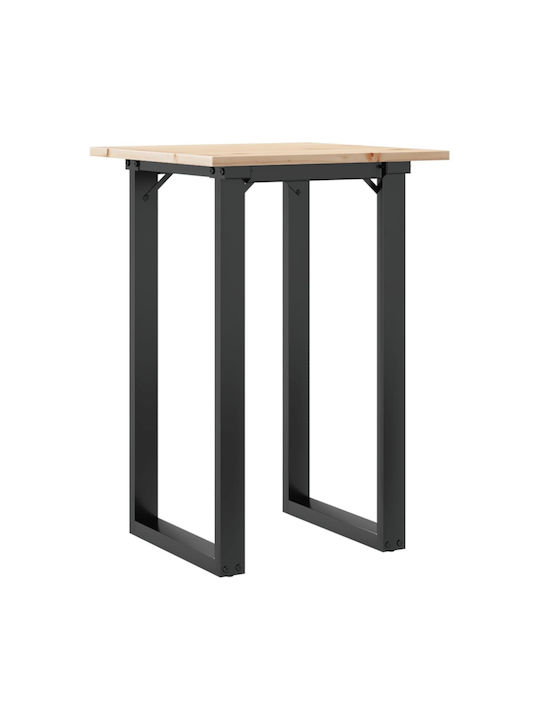 Dining Room Table from Solid Wood and Metal Brown 50x50x75cm