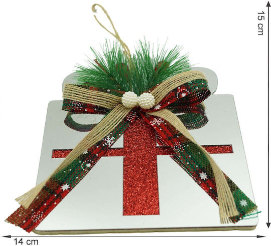Hängendes Ornament Geschenk Weiß 15x14cm