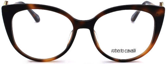 Roberto Cavalli Γυναικείος Σκελετός Γυαλιών Cat Eye Καφέ RC5076 052