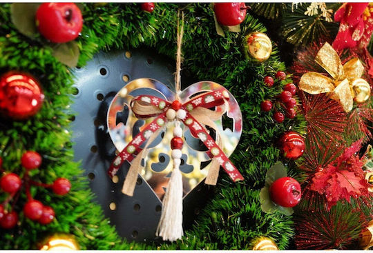 Hängendes Herz Ornament Weiß 26x14cm