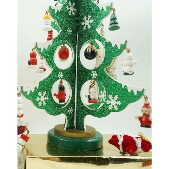 Christmas Decorative Wood Tree 33cm Green