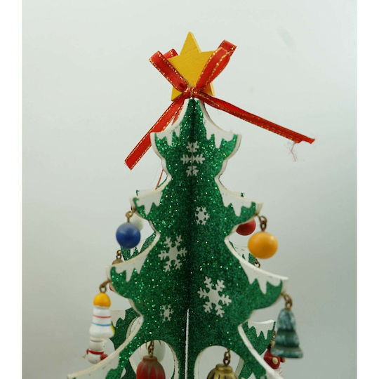 Christmas Decorative Wood Tree 33cm Green