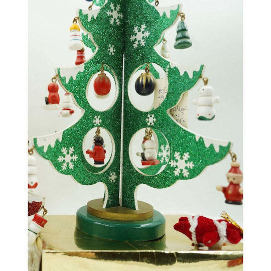 Christmas Decorative Wood Tree 33cm Green