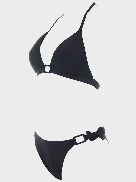 G Secret Bikini Set Triangle Top & Slip Bottom BLACK