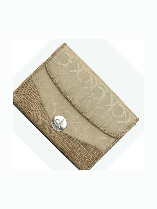 Small Fabric Women's Wallet Coins Beige