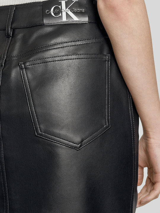 Δερμάτινη Pencil Maxi Φούστα Black