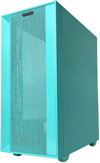 ProGaming Pro Gaming Jungle Mini Tower Computer Case with Side Window and ARGB Lighting Turquoise