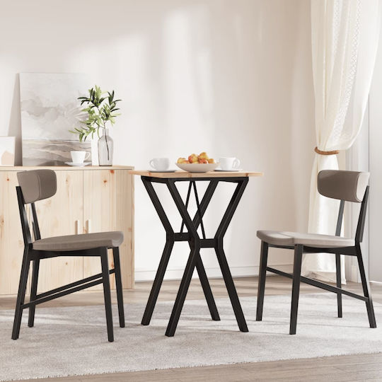 Square Dining Room Table from Solid Wood and Metal Brown 50x50x75cm