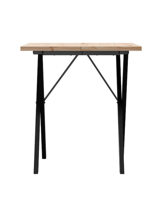 Square Table Dining Room from Solid Wood & Metal Coffee 70x70x75.5cm