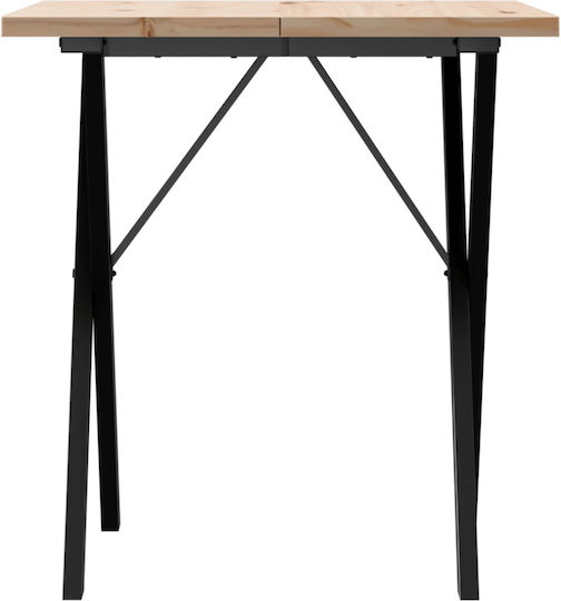 Square Table Dining Room from Solid Wood & Metal Coffee 70x70x75.5cm