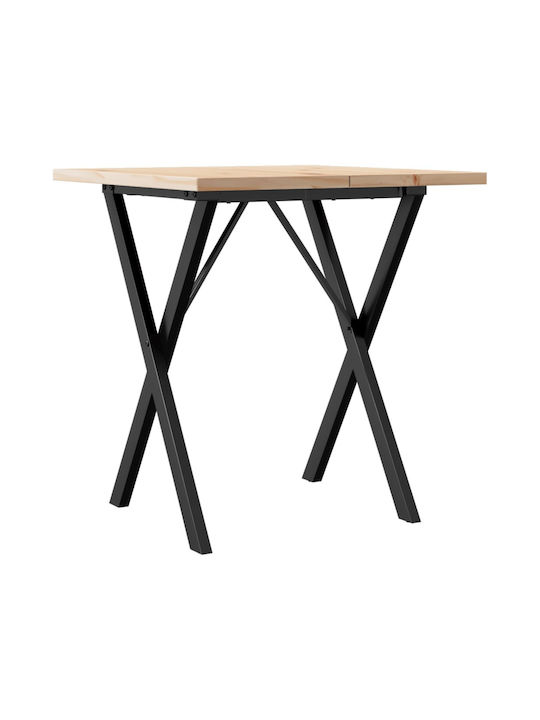 Square Table Dining Room from Solid Wood & Metal Coffee 70x70x75.5cm