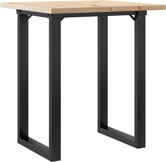 Square Table Dining Room from Solid Wood & Metal Coffee 70x70x75.5cm