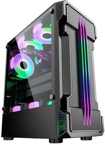 ProGaming Gaming Zerg Midi Tower Κουτί Υπολογιστή με Πλαϊνό Παράθυρο και ARGB Φωτισμό Μαύρο