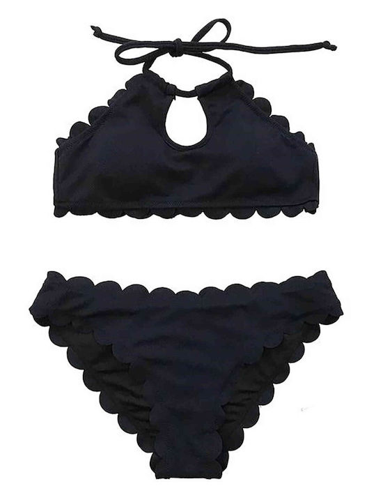 AngelSin Bikini Set Sports Bra & Slip Bottom Black