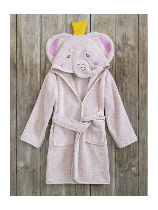 Nima Kids Hooded Bathrobe Pink