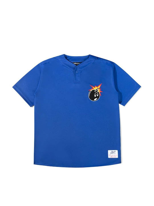 The Hundreds Hundreds Adam Men's Athletic Short Sleeve Blouse with Buttons Blue