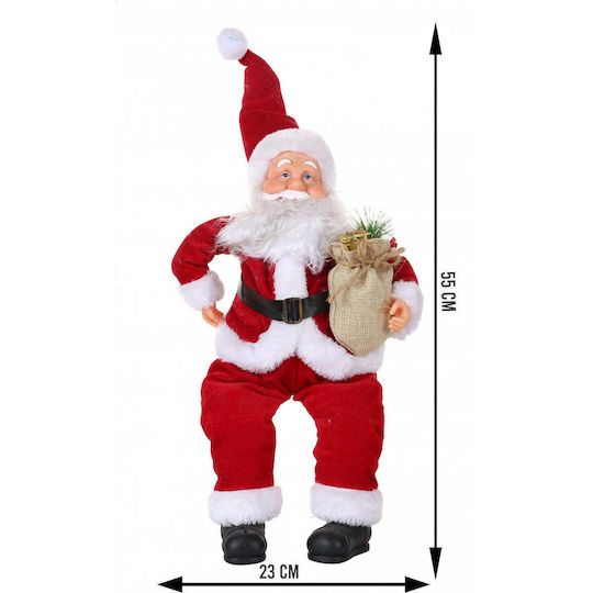 Plüsch Dekorativer Weihnachtsmann Rot 55x23cm