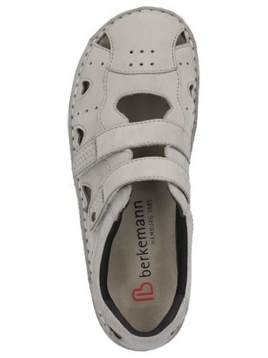 Larena Leather Women's Flat Sandals Anatomic in Gray Color