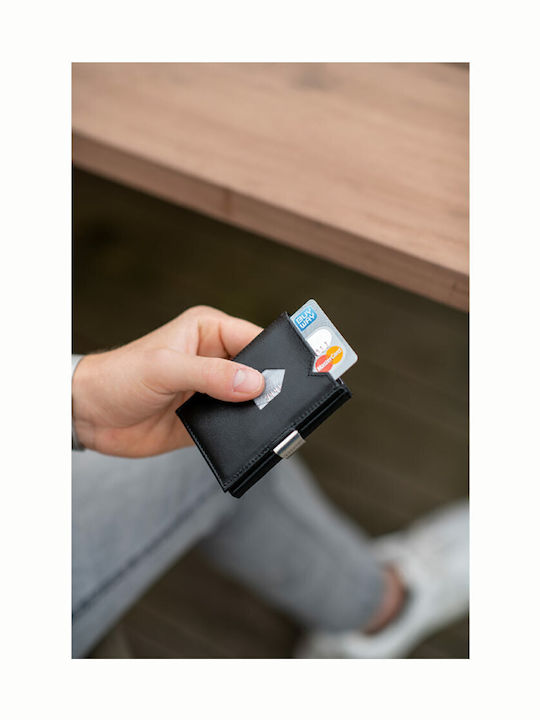 Leather Men's Wallet Cards with RFID Black