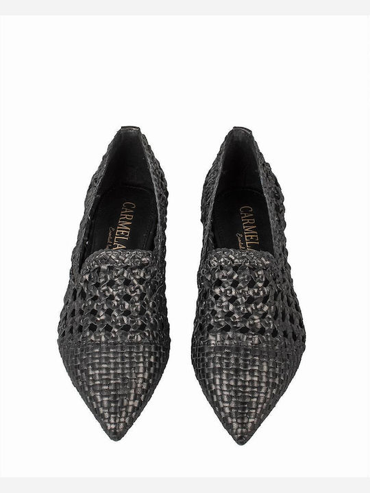 Leather Women's Loafers in Black Color