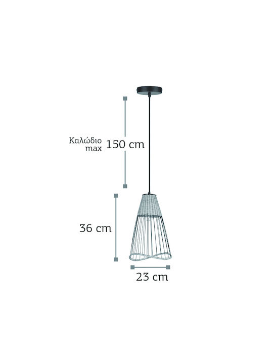 Inlight Lustră Suspendare pentru Soclu E27 Negru