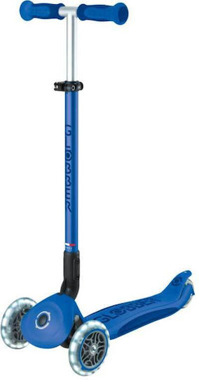 Globber Kids Scooter Foldable Go Up Deluxe 3-Wheel with LED Lighting Blue