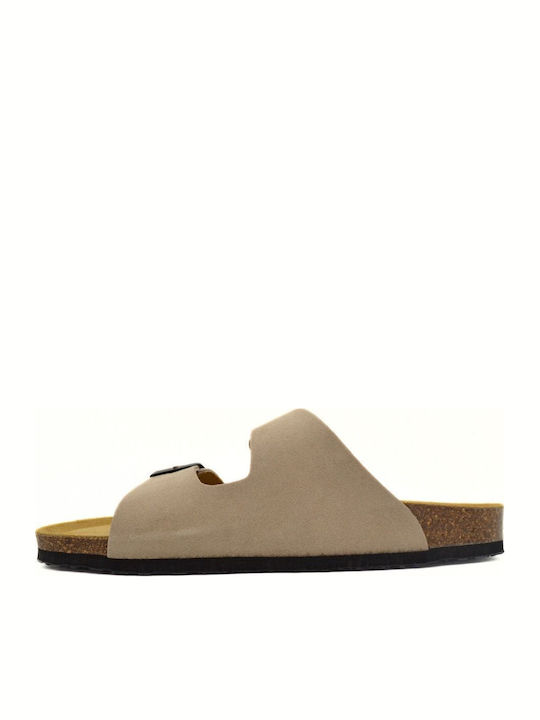 Beta Leather Women's Flat Sandals Anatomic Afelpado Piedra