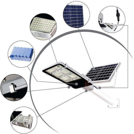 Lampă Solară Stradală 12W 7200lm Alb Rece 6500K cu Senzor de Mișcare și Telecomandă IP65 38.6cmx13.3cmx6.5cmcm
