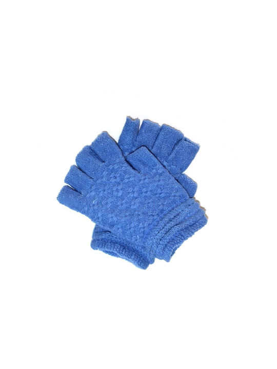 Women's Knitted Gloves with Cut Thumbs Blue