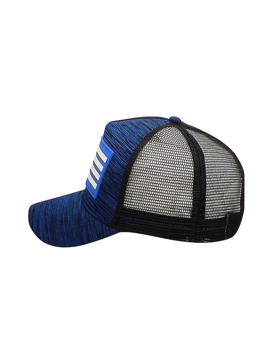 Adult Jockey Hat Cotton Blue with net and the Greek flag on the brim