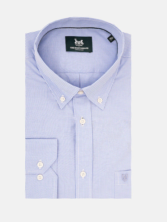 The Bostonians Men's Shirt Long Sleeve Cotton SkyBlue