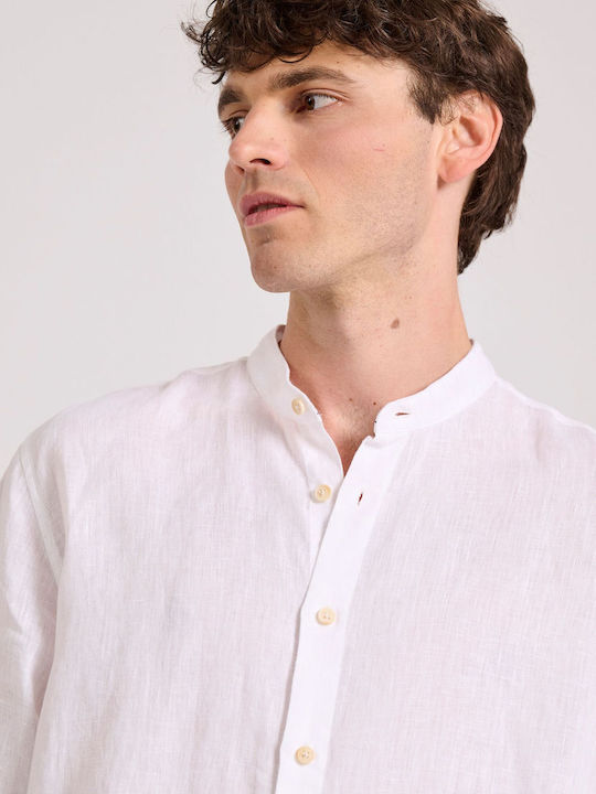 Garage Fifty5 Men's Shirt Long Sleeve Linen White