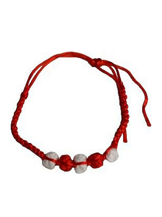 Handgemachtes Armband Jolie Weiß-Rot