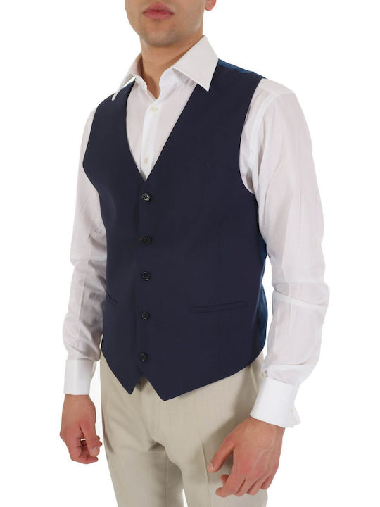 TOM FRANK VEST MICROGRAPHIC G SLIM BLUE