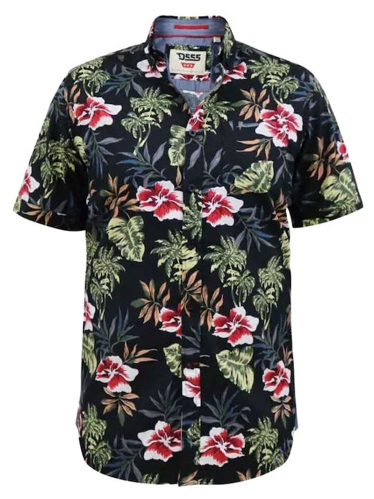 DUKE Men's Short Sleeve Hawaiian Shirt (up to 7XL) 101306 WILTON-D555 Black