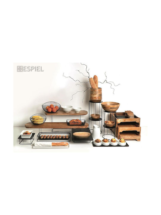 Espiel Διακοσμητικό Μπωλ Ξύλινο Μπεζ 21x12x12cm