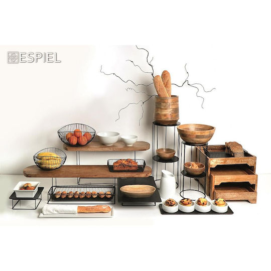 Espiel Dekorative Schüssel Hölzernes Beige 24x12x12cm 1Stück