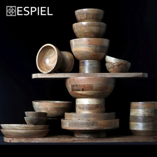 Espiel Dekorative Schüssel Hölzernes Beige 24x12x12cm 1Stück