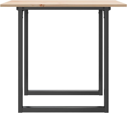 Square Table Dining Room from Solid Wood & Metal 80x80x75cm