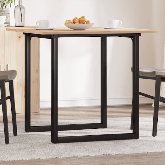Square Table Dining Room from Solid Wood & Metal 80x80x75cm